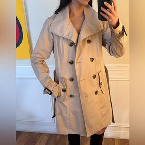 London Fog Beige Double-Breasted Trench Coat